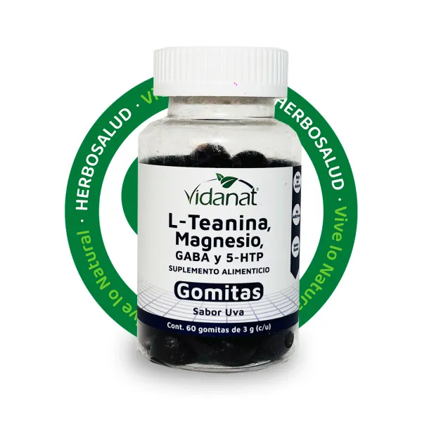 L-TEANINA, MAGNESIO, GABA Y 5-HTP GOMITAS - Producto para manejo de estrés